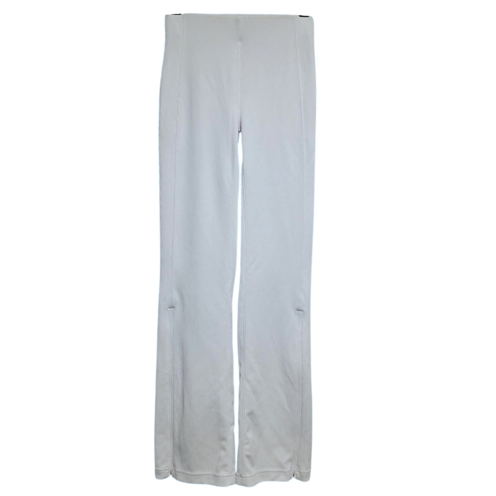 lululemon Brushed Softstreme Ribbed Zip Flared Pant Bone Size 4